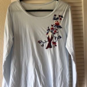 Loft lightblue blouse with beading and embroidery